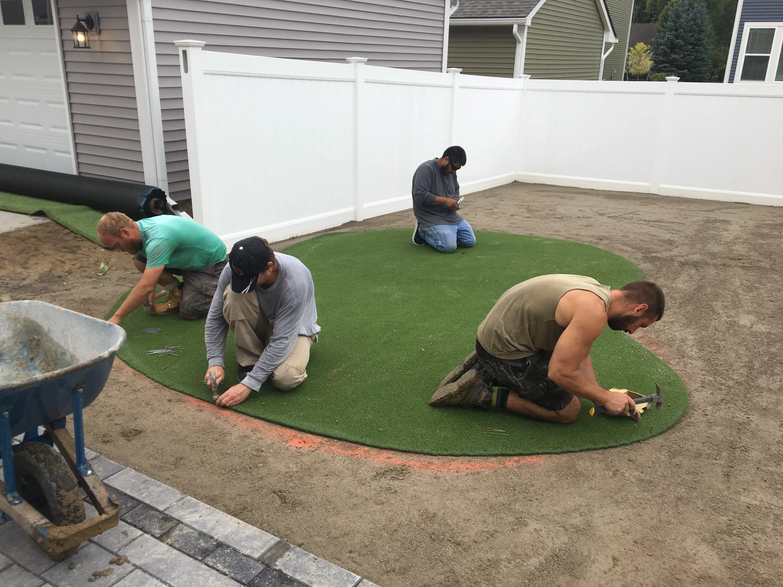 Synthetic turf installation team in Rowlett